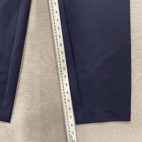 Talbots Dress Pants Womens 16 34x30 Navy Blue Nylon Tapered Trousers Office - Picture 10 of 15